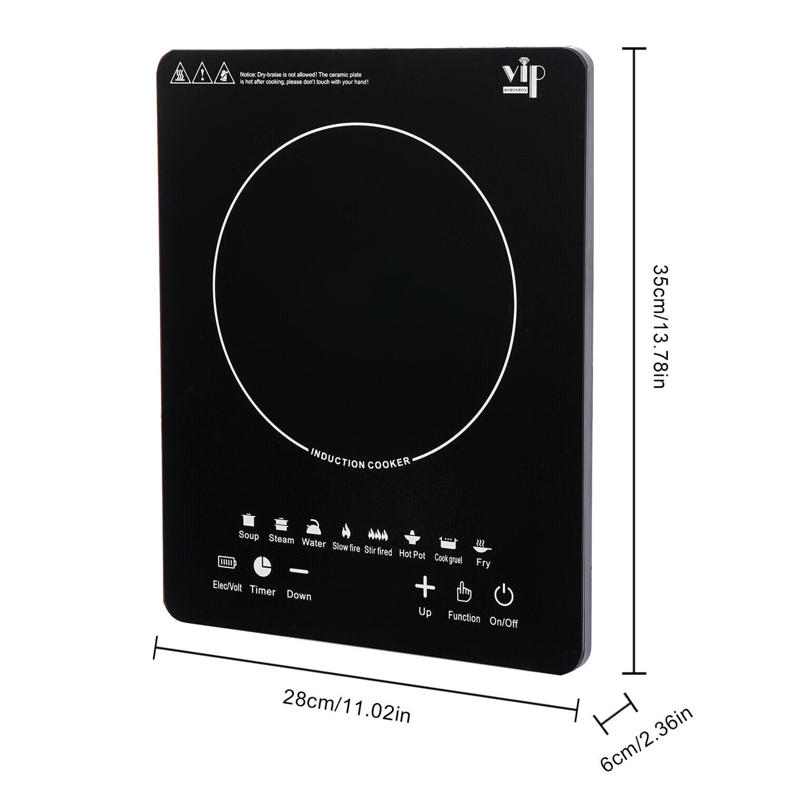 1800W Portable Kitchen Countertop Induction Cooktop Burner Electric Hot Stove