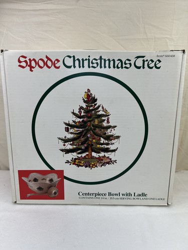 Spode 660468 Christmas Tree 14” Punch Serving Bowl W/ Ladle New In Box