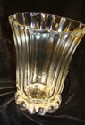 Vintage MCM Heavy Anchor Hocking Clear Glass  Boopie Berwick Vase 7 1/2"