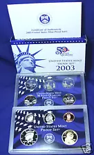 2003 Proof Set. Complete and Original in BLUE  mint paper box