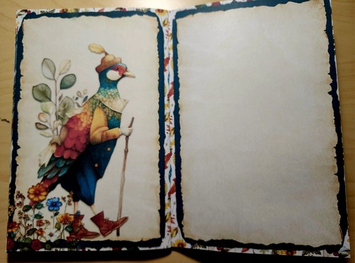 Junk Journal Blank Booklet "FOLKLORE" Lg 8.5x5.5 40pg Folk Art Artisan Handmade - Picture 15 of 19
