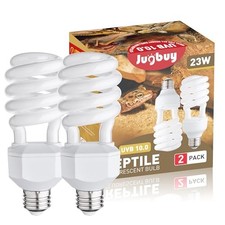 Jugbuy UVB 10.0 Reptile Light Bulb, 23W UV Spiral Compact Fluorescent Terrarium