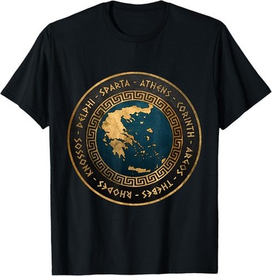 Ancient Greek Cities Ancient Greece T-Shirt  Black