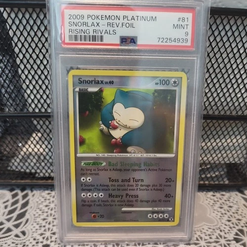 2009 Pokemon Platinum Rising Rivals #81 Snorlax Rev.Foil  PSA 9 Mint