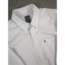 U.S. Polo Assn. Mens Button Down Shirt Long Sleeve Checkered Wrinkle Free