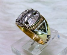 10K Gold Scottish Rite 32nd Degree Masonic Ring sz. 9-3/4
