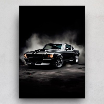 1967 Ford Mustang Shelby GT500 Poster, Classic Muscle Car Wall Art Decor