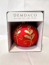Demdaco Red Ornament Hand Painted Christmas Boxed Poland