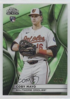 2025 Topps Chrome Black Green Wave Refractor 32/99 Coby Mayo #27 Rookie RC 1m63