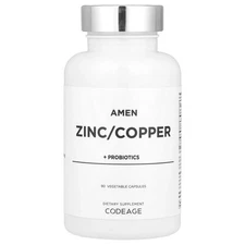 Amen, Zinc/Copper + Probiotics, 90 Vegetable Capsules