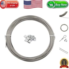 Durable 100 ft 1/16 inch Stainless Steel Wire Rope - Perfect Fishing Leader Line