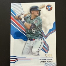 2024 Topps Pristine Blue Refractors Josh Jung #/75 Texas Rangers #299