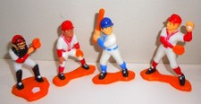 4 Wilton Cake Topper BASEBALL PLAYERS Set Plastic 3" Tall figures