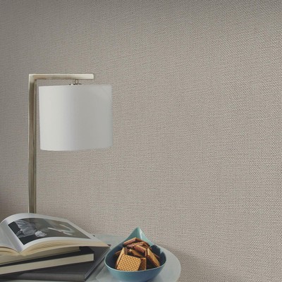 Erismann Opus Fabric Wallpaper Plain Taupe Vinyl Dolce Linen Weave 10463-02