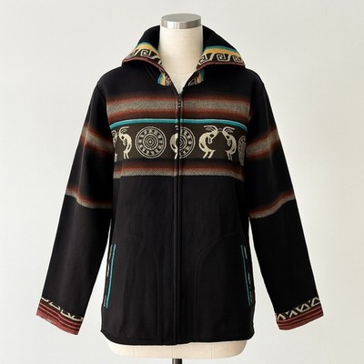 Native Sun Zip Up Hoodie Womens Medium Southwestern Kokopelli Indigenous