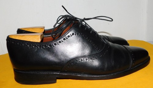 ALLEN EDMONDS HALE MADE IN U.S.A. BLACK BROGUE CAP TOE OXFORD SHOES SIZE 8D. - Picture 3 of 9