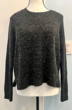 Brandy Melville Fuzzy Charcoal Sweater Long Sleeve Pullover Cozy One Size