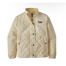 Patagonia Girls Youth L 12 Diamond Quilted Puffer Insulated Jacket Ivory