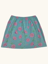 Lilly Pulitzer Blue Pink Morning Glory Floral Elastic Waist Mini Skirt Large