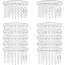 12 Pcs Transparent Plastic Hair Side Combs - Stylish Lightweight Teeth Comb A...