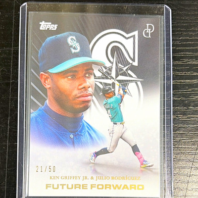 Topps 2025 Series 2 Dynamic Duos Gold Foil /50 Griffey Jr Rodriguez DD-19