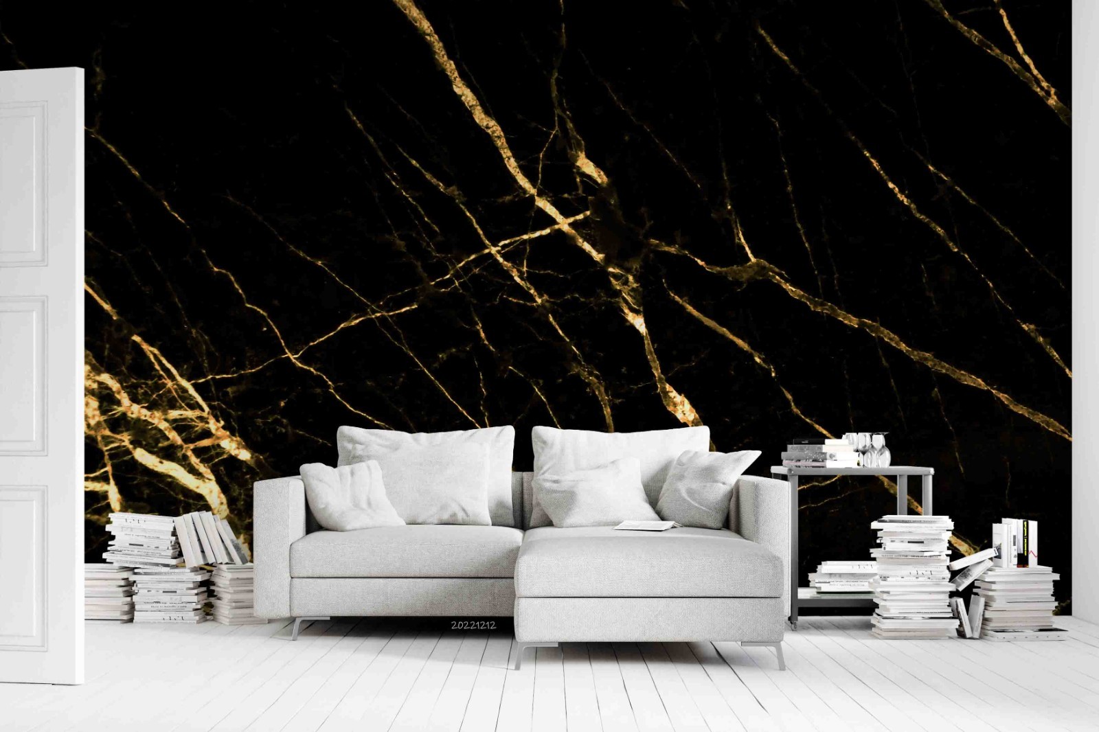 3D Black Gold Marble Texture Wall Murals Wallpaper Murals Wall Sticker