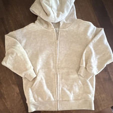  NEW H M Boys Beige Fleece Full Zip Hoodie Long Sleeve Size US 5T/6