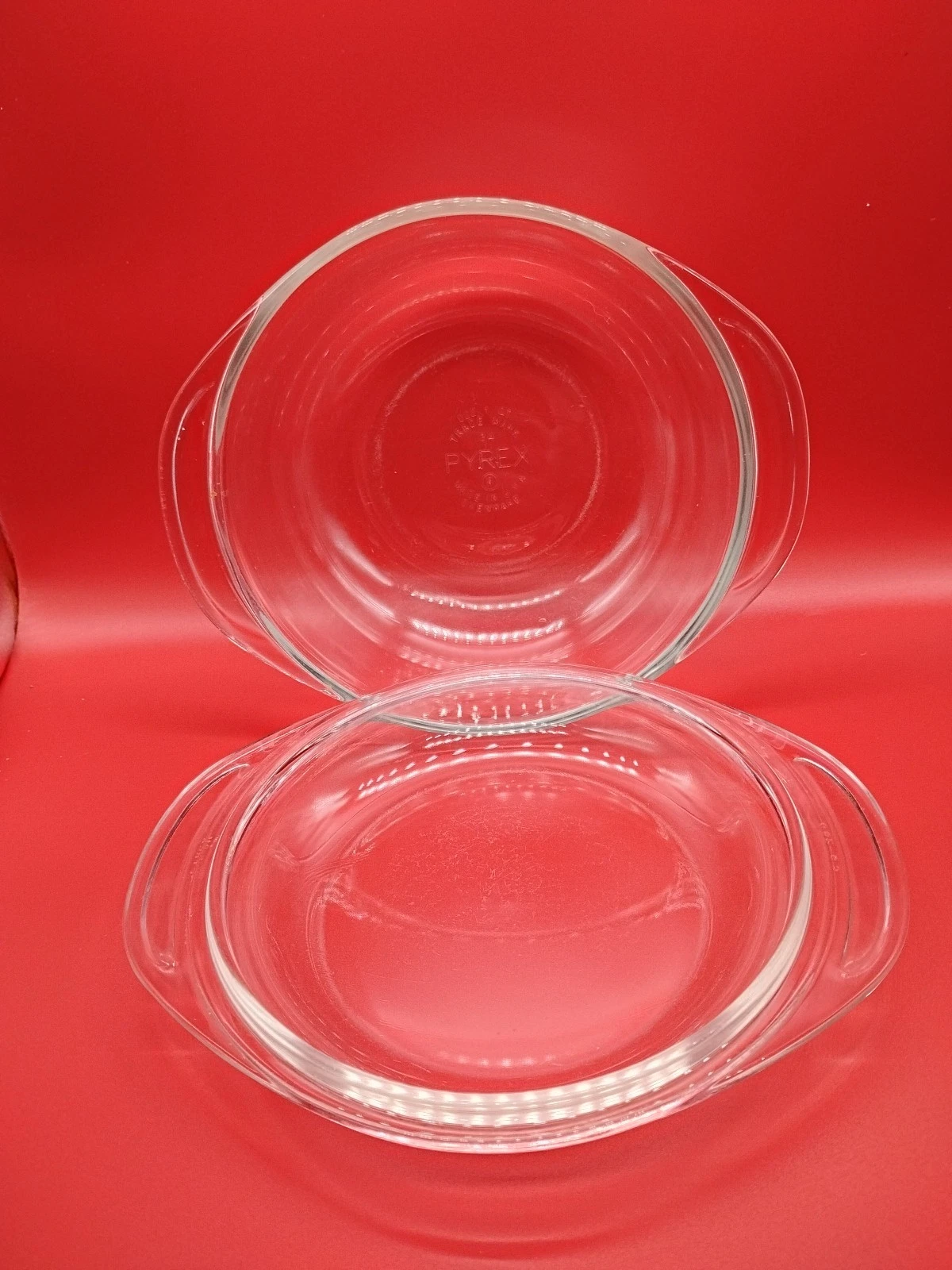Vintage PYREX 1 QT Clear Glass Round Casserole Baking Dish 022 Glass Lid 682-C3