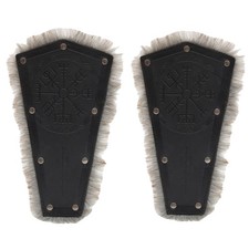 Black Arm Guards Medieval Retro Gauntlets Embossed Leather Bracers for Men Ar...