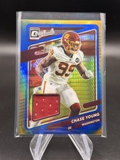 2021 Donruss Optic #TH-4 Chase Young Donruss Threads Blue Hyper