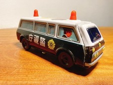 Ichiko Metropolitan Police Department Mini Tin Toy Car Showa Retro Garage