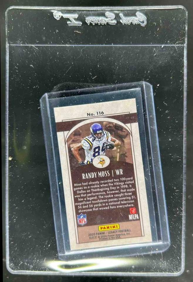 2020 Panini Legacy Randy Moss Premium Edition Mini Silver #116 Vikings - Image 2 of 2
