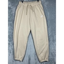 Nike Sportswear Essential Fleece Oversized Joggers Tan Beige Women's Medium