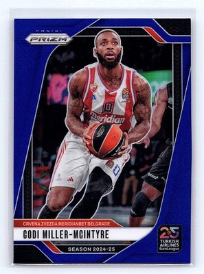 Codi Miller-McIntyre 2024-25 Panini Prizm EuroLeague #107 Blue Prizms #/199