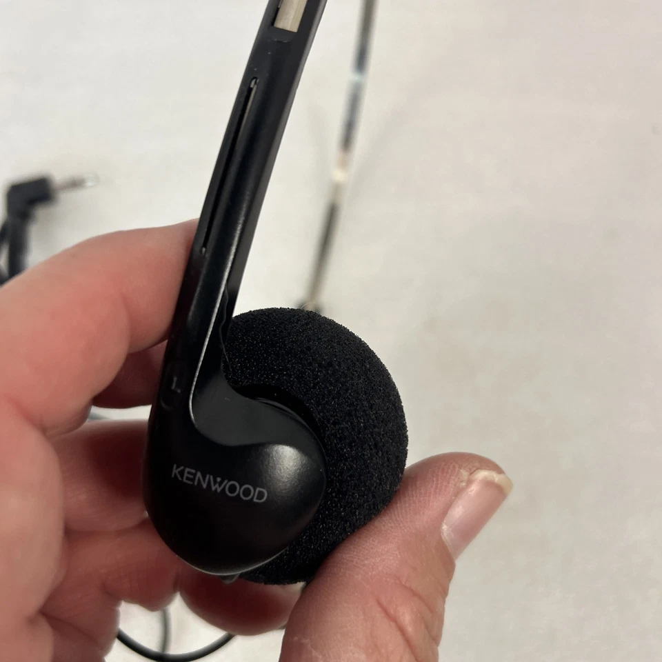 Vintage Kenwood Metal Lightweight Adjustable Headphones Tested Black Read - Image 3 of 4