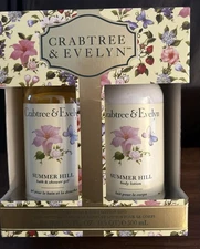 Crabtree & Evelyn Summer Hill Body Wash & Lotion Duo 16.9 oz Each • Gift Box