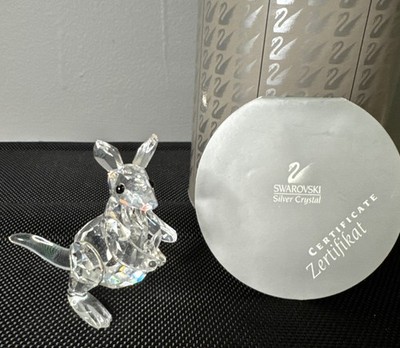 Swarovski Crystal Mother Kangaroo w/Baby Joey 7609 COA (Retired) Excellent