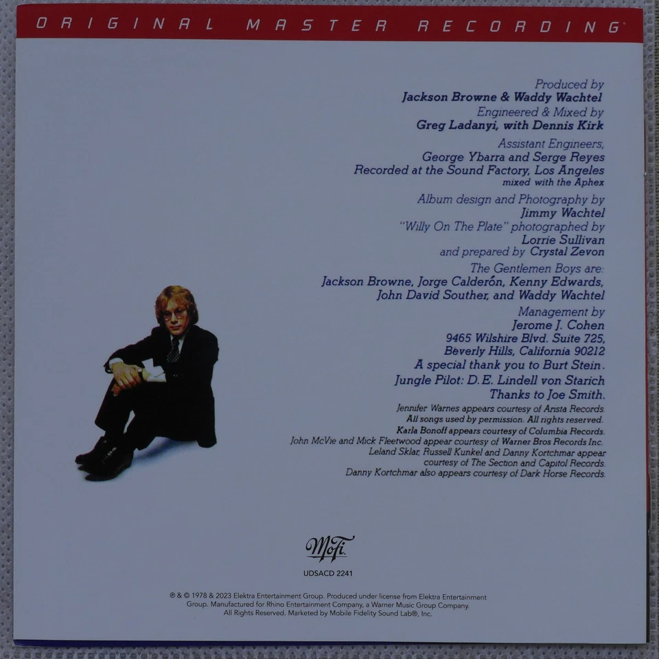 WARREN ZEVON - EXCITABLE BOY - MFSL UDSACD 2241 - ORIGINAL MASTER RECORDING - Bild 4 von 4
