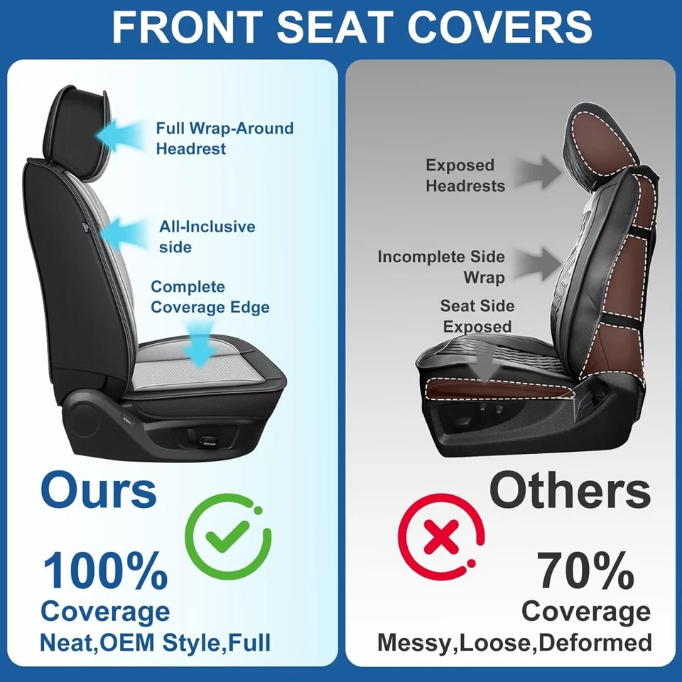 Car Ice Silk Leather Seat Covers For Ford Focus 2009-2018 (5 Seats) Foto 4 de 4