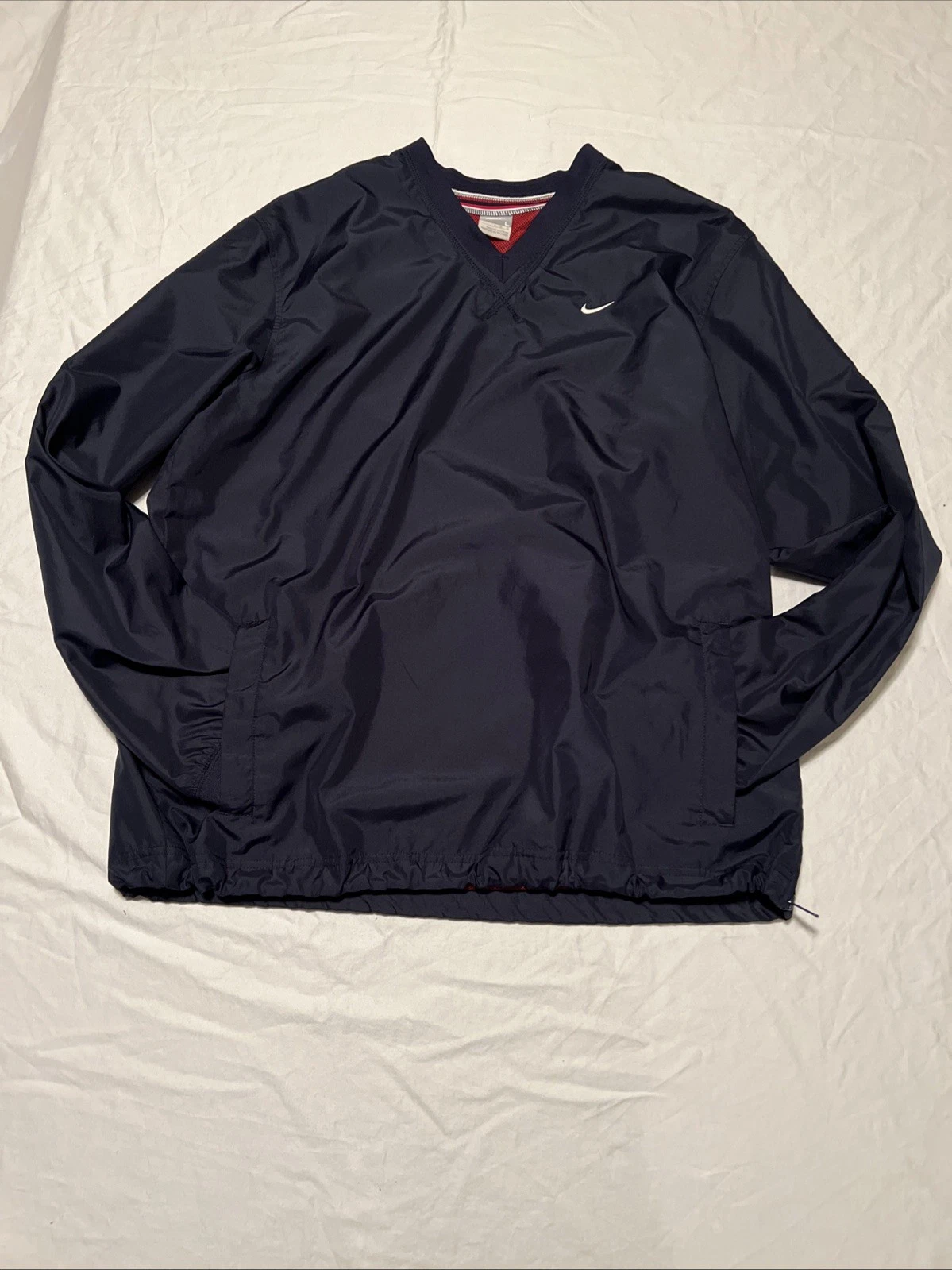 Nike Pullover Windbreaker Mesh Lined Men's Large 2000s Navy Blue