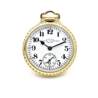 Orologio da tasca 1951 Hamilton Railroad Grade 992B 21J quadrante Montgomery #WB4030 1