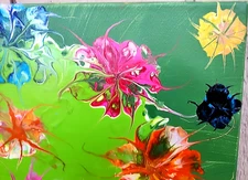 ORIGINAL PAINTING ON CANVAS ABSTRACT CONCEPTUAL MODERN POP COLORFUL.by CJ