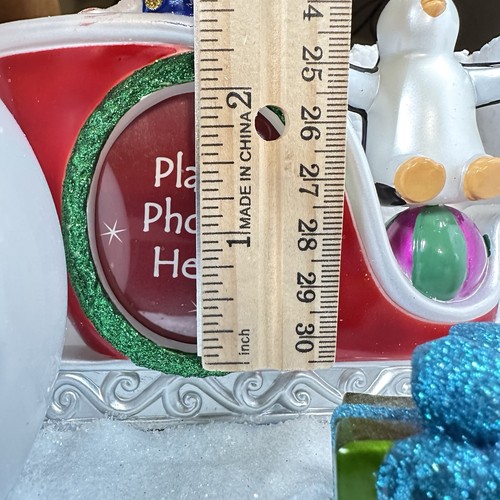 Christmas Stocking Holder With Picture Frame Changing Lights Snowman & Penguin - Picture 19 of 20