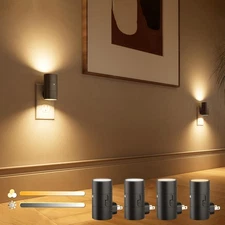 VOLISUN Night Lights Plug into Wall, Dimmable LED Nightlight 4 Pack, Black 