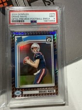 2024 DONRUSS OPTIC RATED ROOKIE PREVIEW HOLO DRAKE MAYE FOOTBALL EMOJI SSP PSA 9