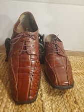 Stacy Adams Genuine Leather Print Ostrich/Cocodrile Oxfords Men's Size 10.5 M