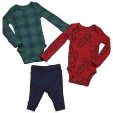 New Carter's Baby Boy Holiday Penguins Bodysuits & Pants Set 3M-24M