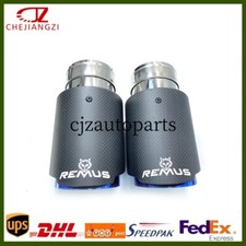 7689101114mm Out Remus Matte Blue Carbon Fiber Exhaust Universal Tailpipe