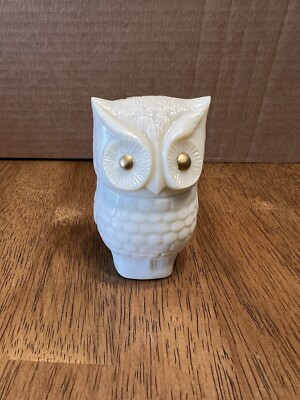 Vintage 1972 AVON White Owl Perfume Decanter/Cream Jar Milk