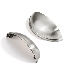 10 Pack 3-1/2" Drawer Pulls Brushed Satin Nickel Cabinet Cup Pulls Kitchen Ha...